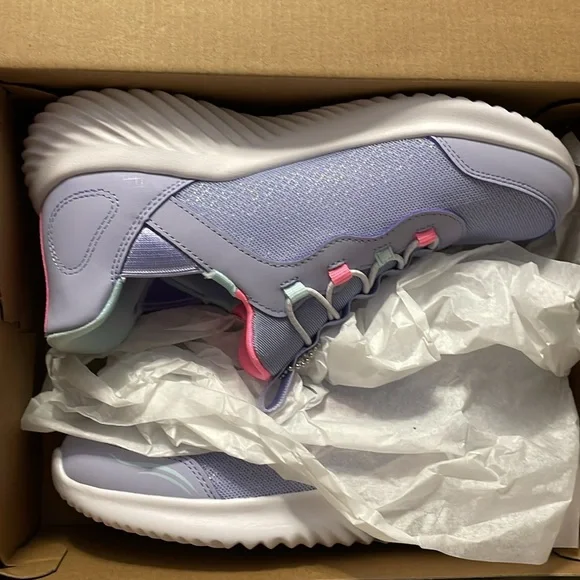 SKECHERS NIB Girls Size 3 Lavender “Bounder” Simple Cute Hands Free Slip-ins - Picture 12 of 14